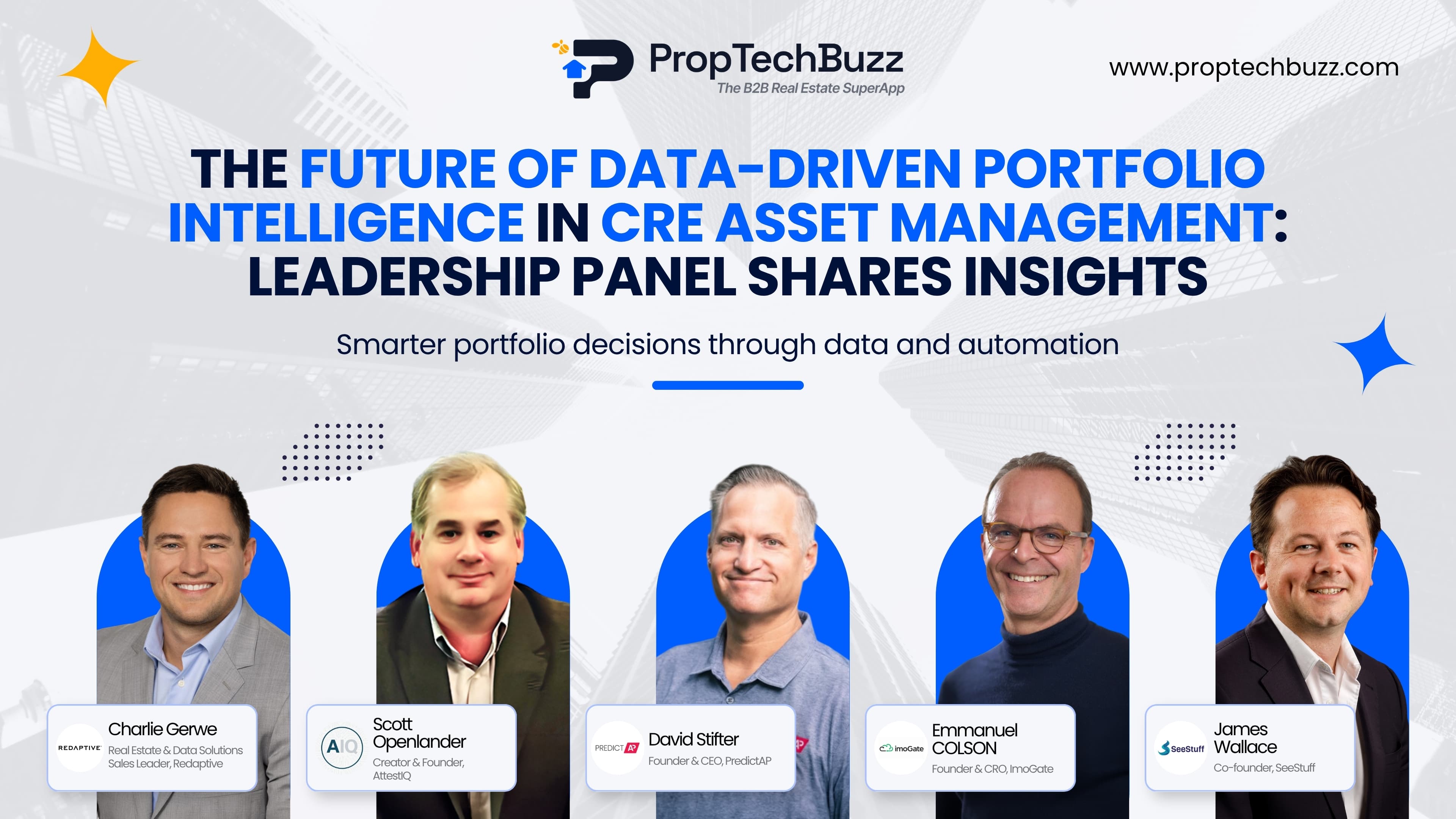 CRE Asset Management Leaders Discuss the Future of Data-Driven Portfolio Intelligence at PropTechBuzz Category Launch